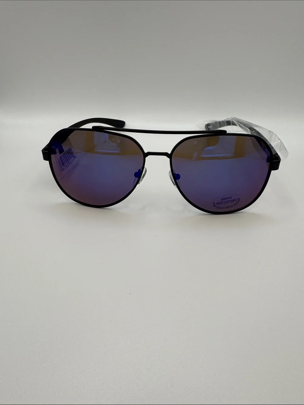 Men's Aviator Sunglasses with Blue Mirrored Lenses